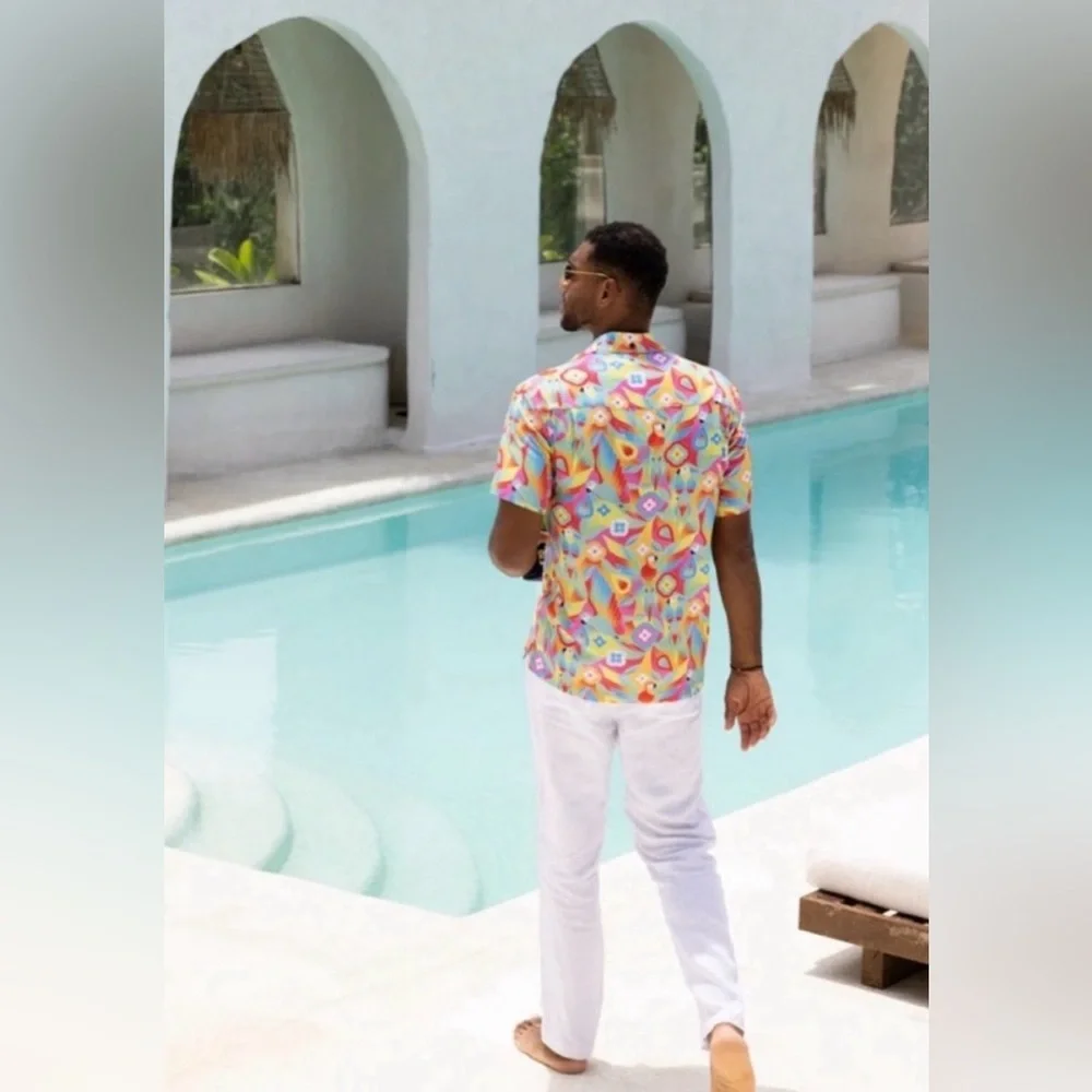 NWT Kenny Flowers “The Casa Blanca White Linen Vacation Pants” - Picture 4 of 13